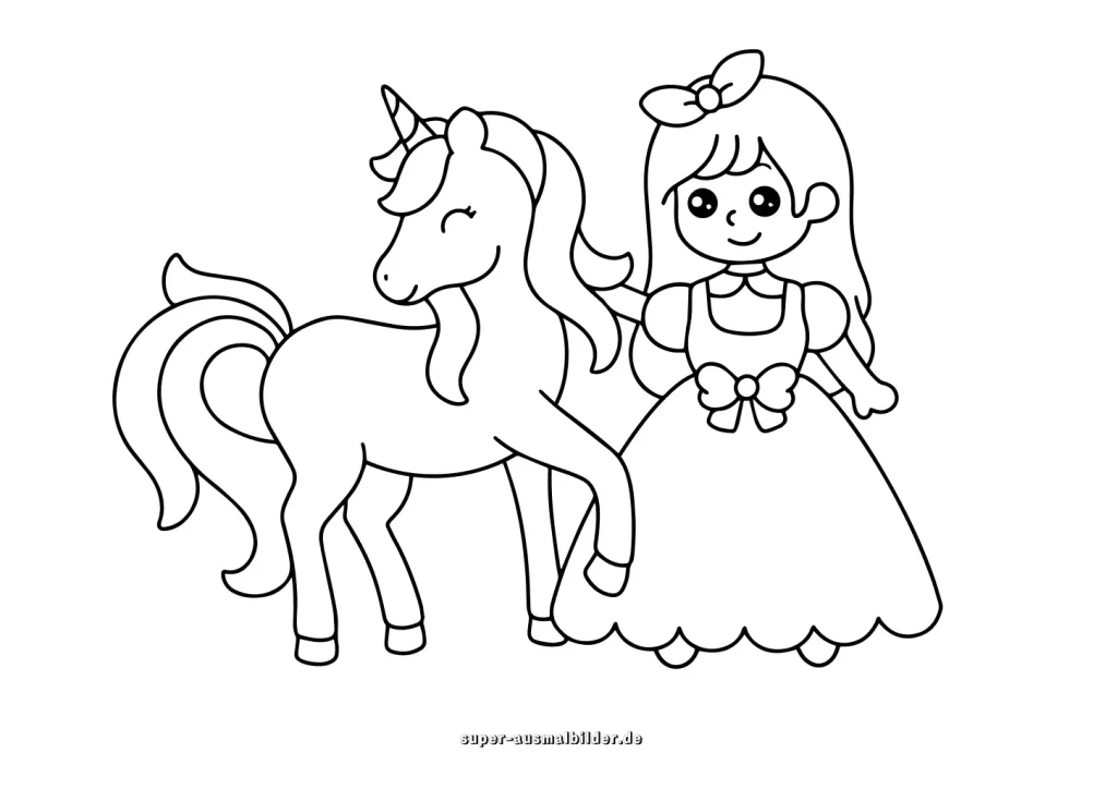 Ausmalbild einhorn prinzessin