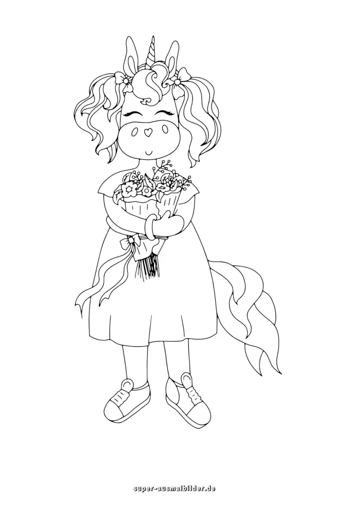 Ausmalbild einhorn prinzessin