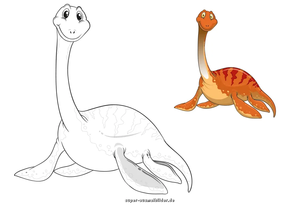 Dinosaurier Malvorlagen mit Farbbeispielen