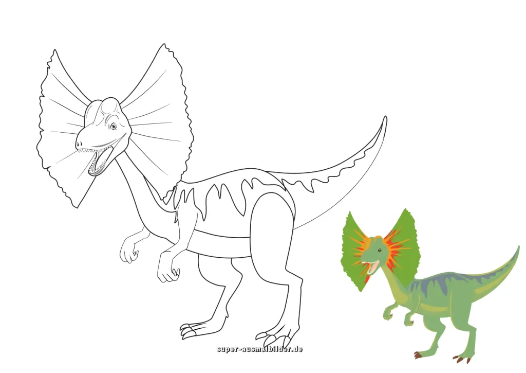Dinosaurier Malvorlagen mit Farbbeispielen