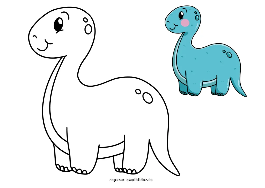 Dinosaurier Malvorlagen mit Farbbeispielen