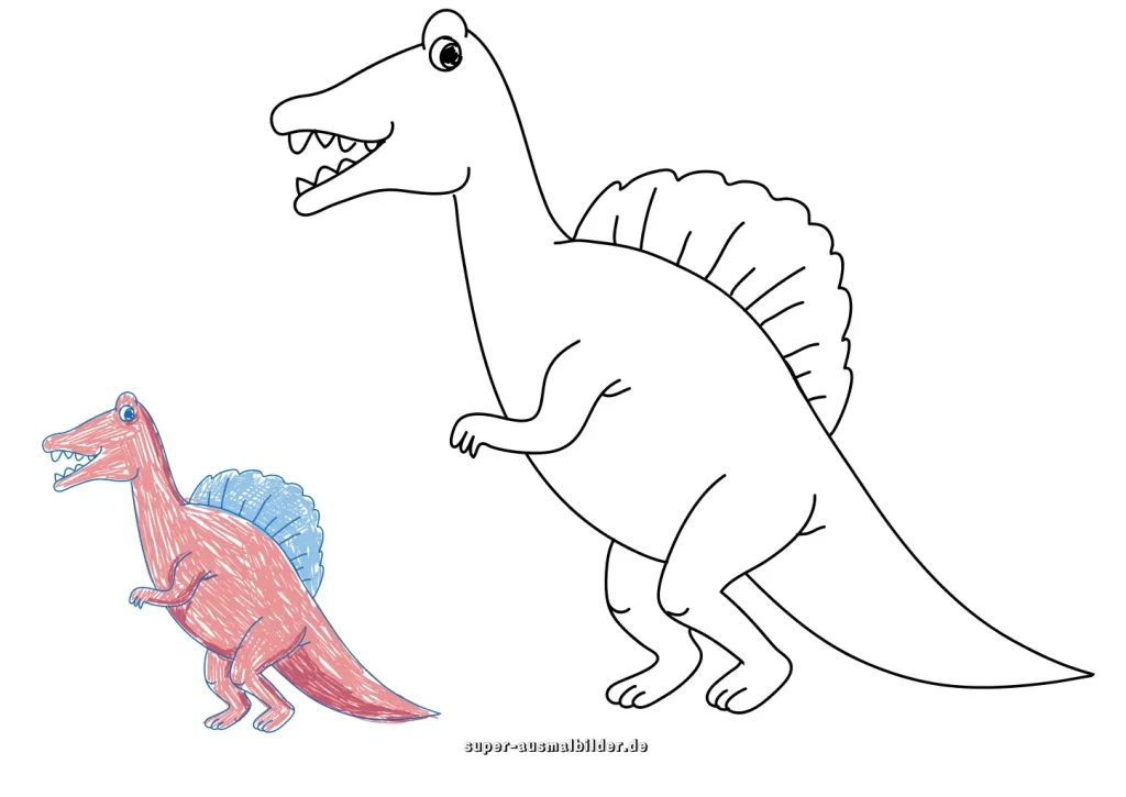 Dinosaurier Malvorlagen mit Farbbeispielen