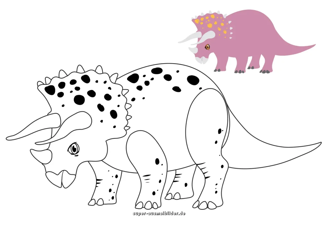 Dinosaurier Malvorlagen mit Farbbeispielen
