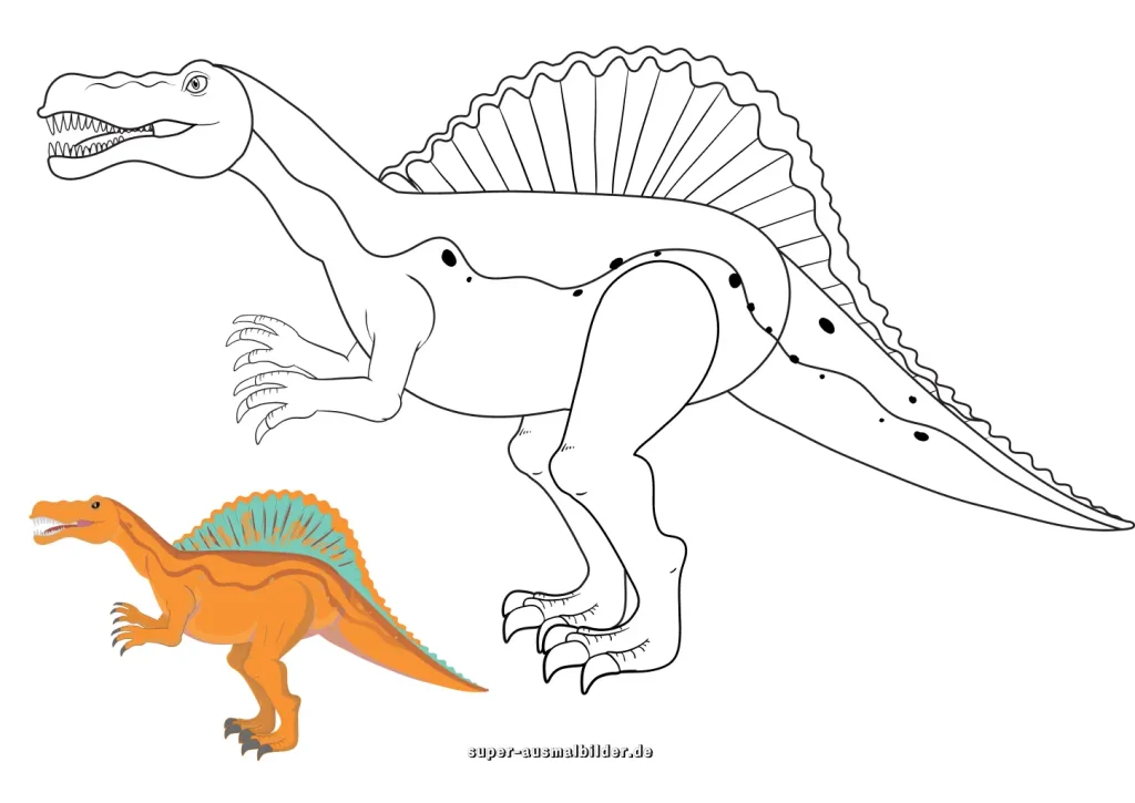 Dinosaurier Malvorlagen mit Farbbeispielen