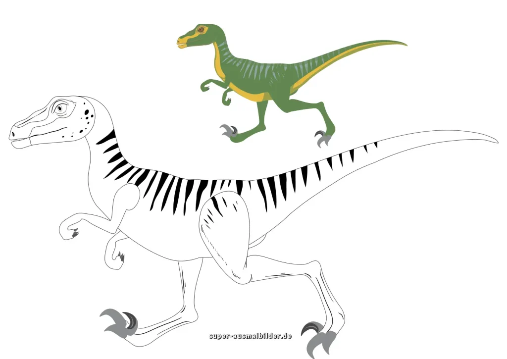 Dinosaurier Malvorlagen mit Farbbeispielen