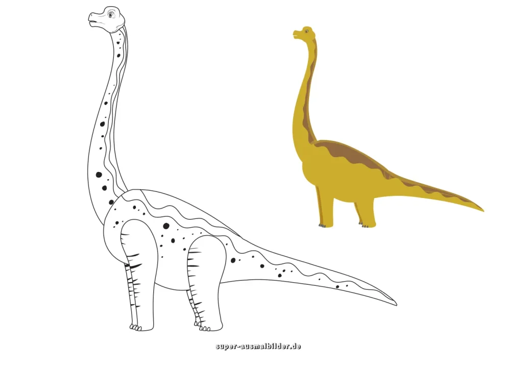 Dinosaurier Malvorlagen mit Farbbeispielen