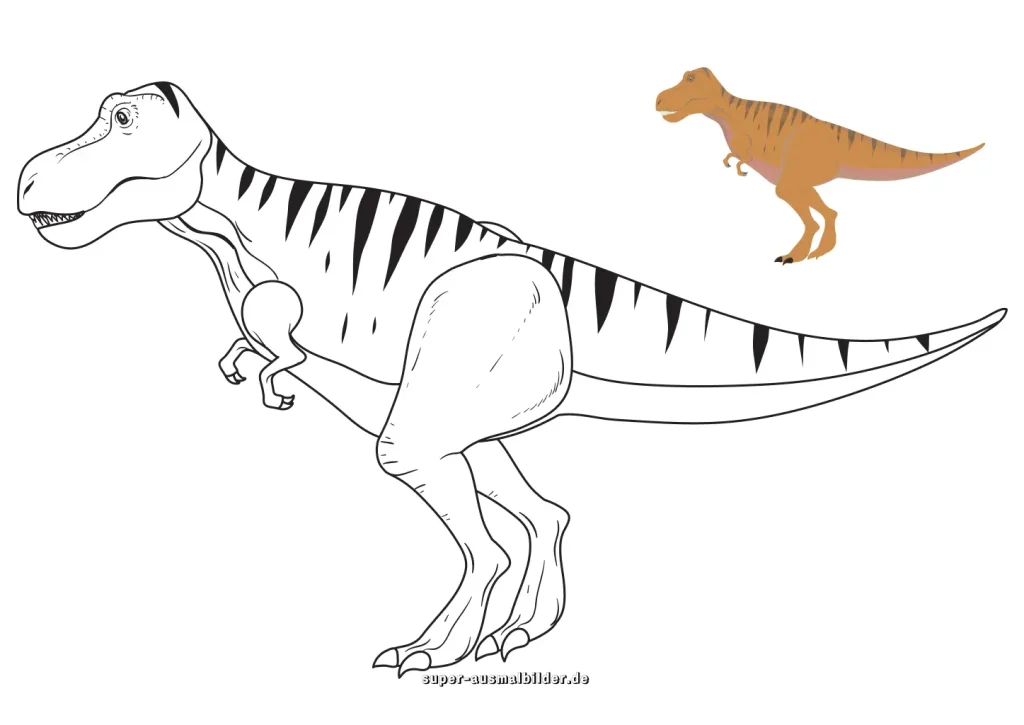 Dinosaurier Malvorlagen mit Farbbeispielen