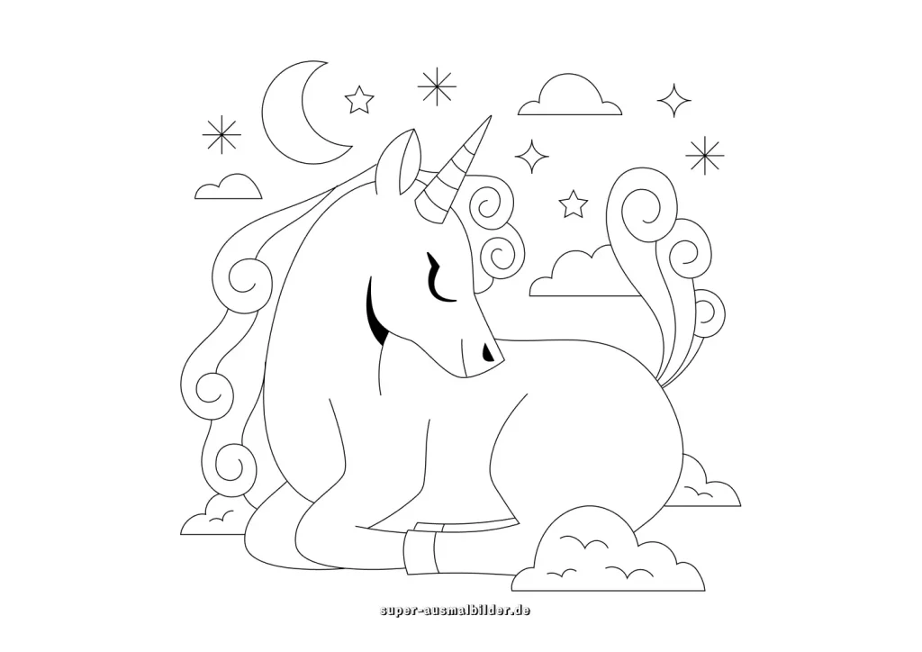 Einhorn Malvorlage 2