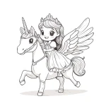 Einhorn und Prinzessin zum Ausmalen – PDF kostenlos