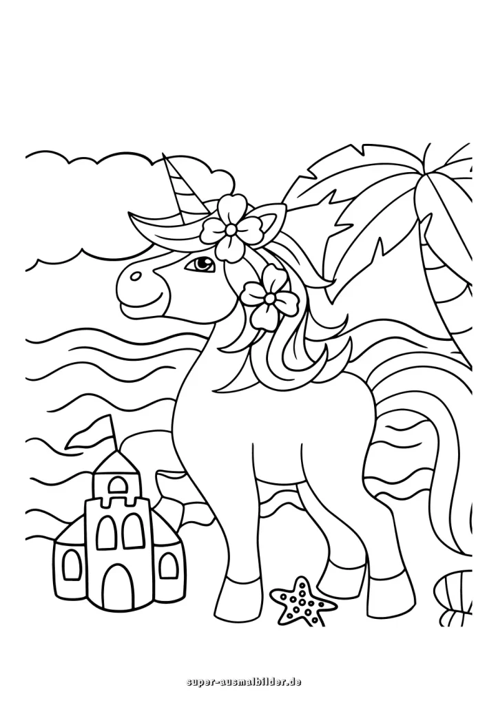 ausmalbild einhorn kostenlos
