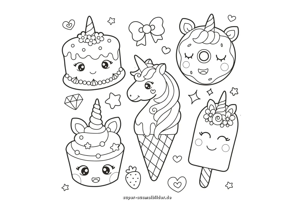einhorn torte ausmalbild