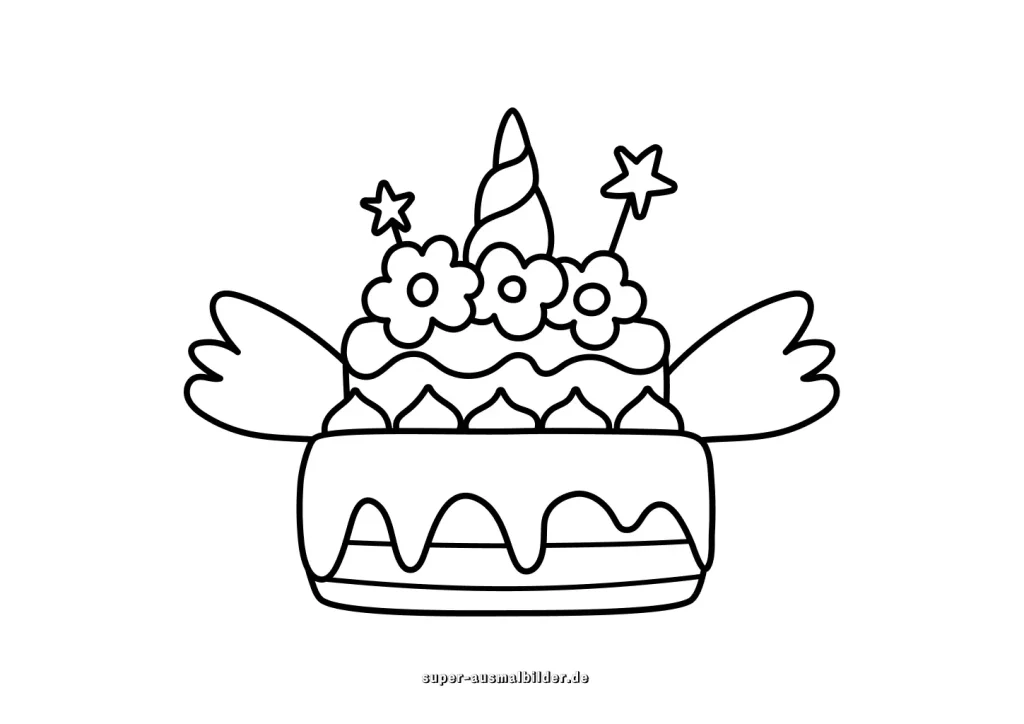 einhorn torte ausmalbild