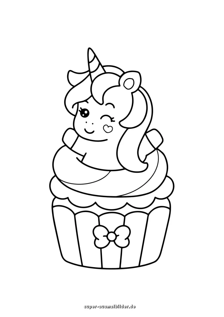 einhorn torte ausmalbild