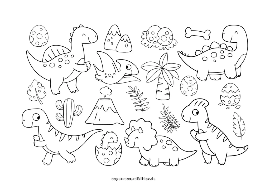 malvorlage dinosaurier