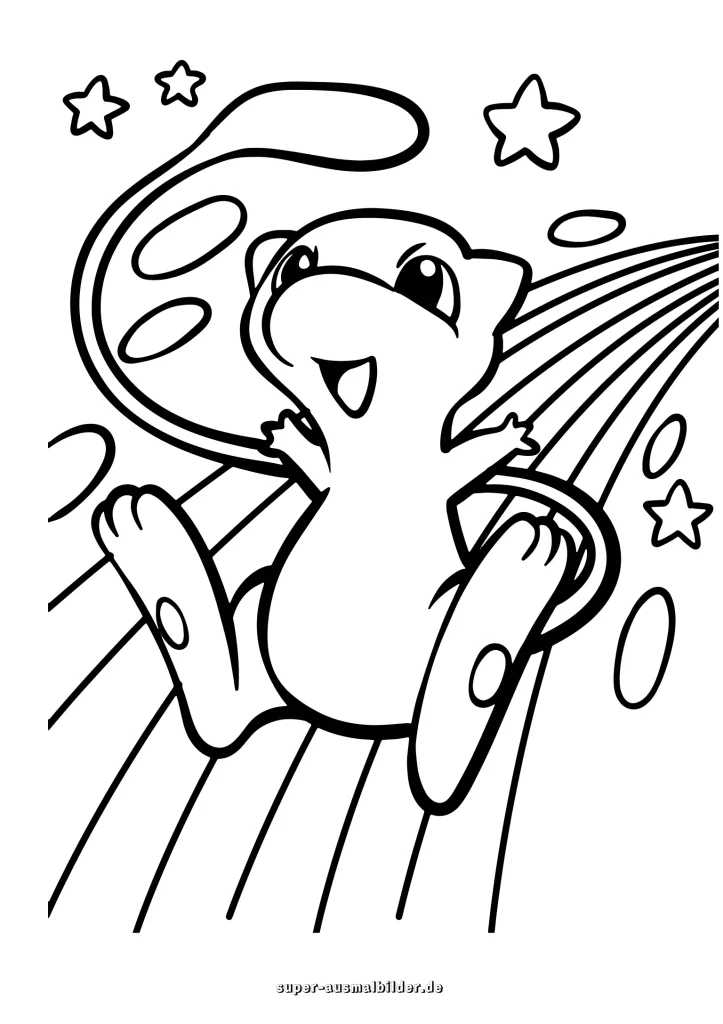 Mew Pokémon Ausmalbild zum Herunterladen