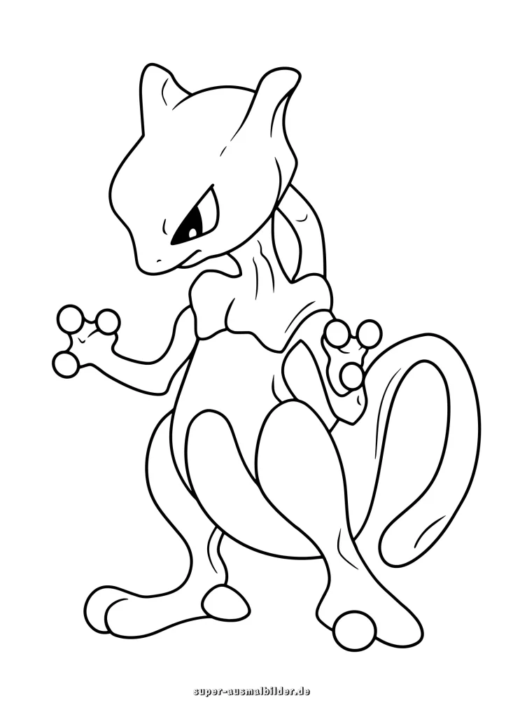 Mewtu Ausmalbild – legendärer Pokémon