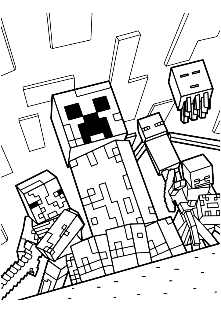 Minecraft Ausmalbilder kostenlos zum Ausdrucken