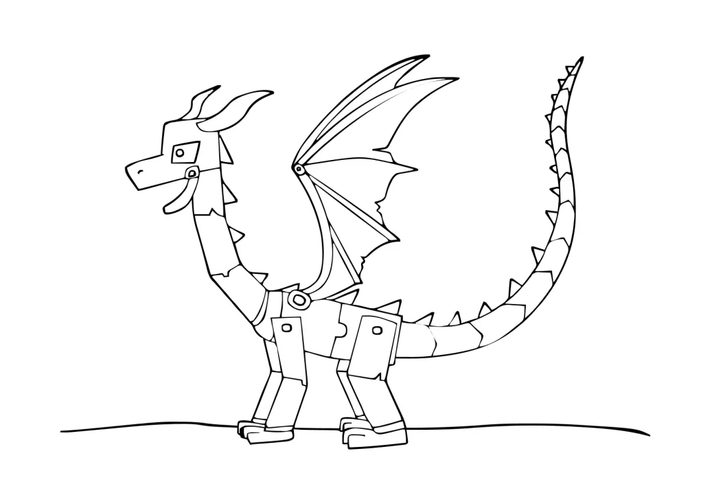 Minecraft Enderdrache Ausmalbild für Kinder