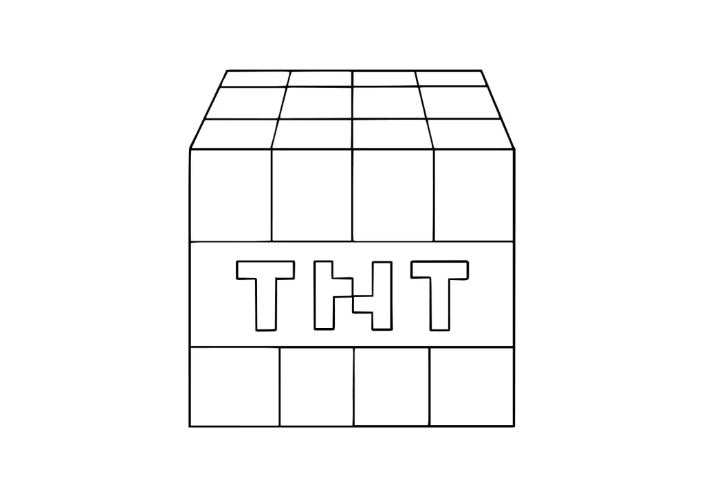 Minecraft TNT Ausmalbild druckbar()