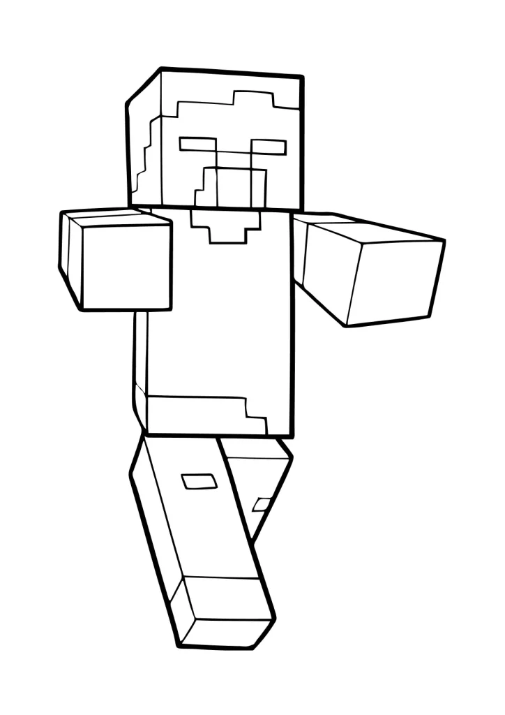 Minecraft Zombie Ausmalbild für Kinder