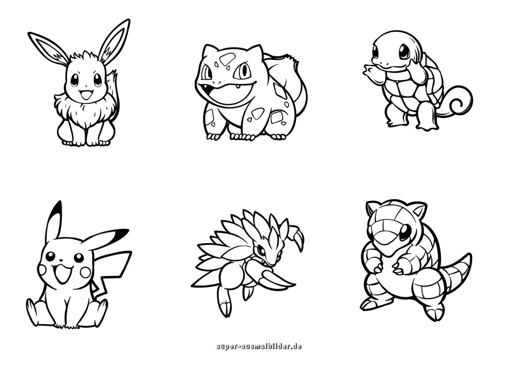 Pokémon Ausmalbilder kostenlos zum Ausdrucken