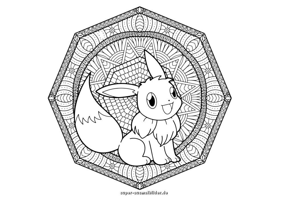 Pokémon Mandala Ausmalbild