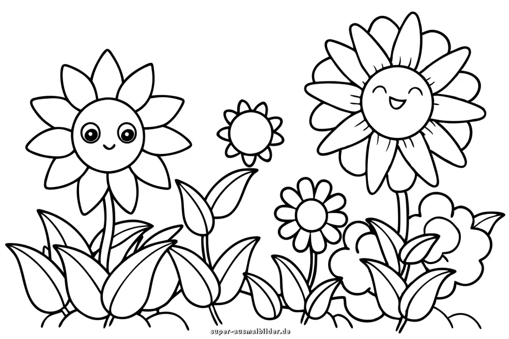 Prista Malvorlage für Kinder für Blumen