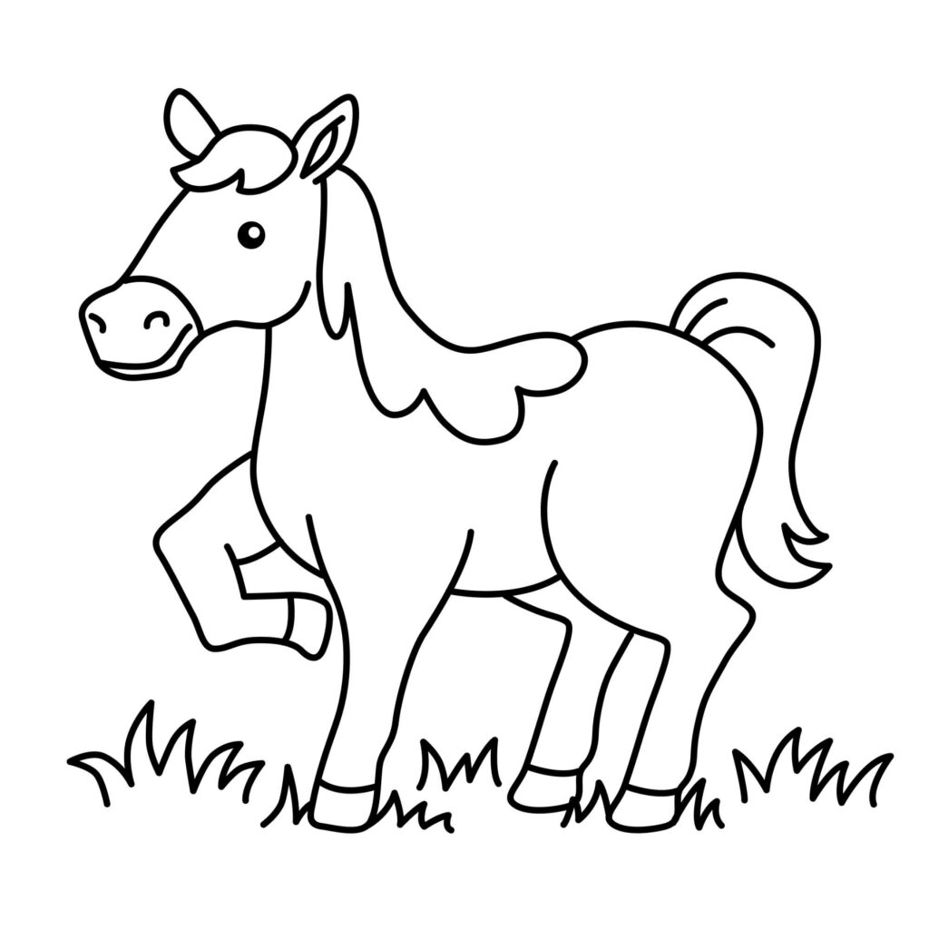 Ausmalbild Pferd zum Ausdrucken