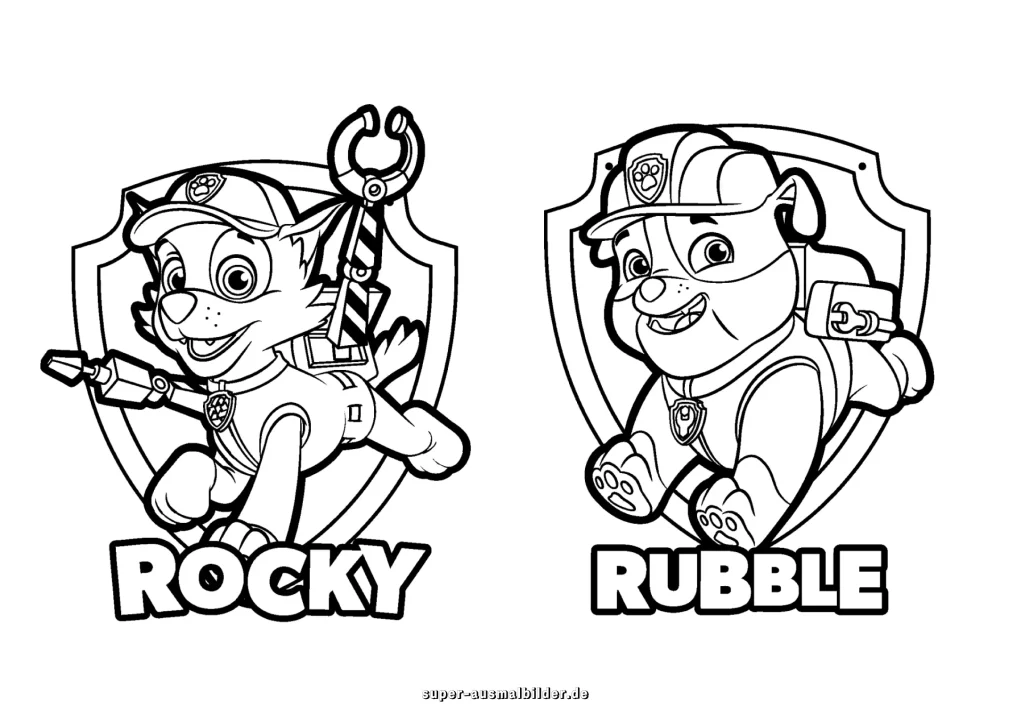 Ausmalbilder Paw Patrol Rocky zum Ausdrucken