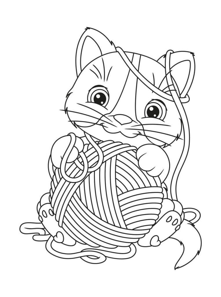 Einfache Katze Ausmalbild – Malvorlage Kätzchen zum Ausdrucken
