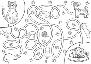 9 Lern-Ausmalbilder Katzen – gratis Vorlagen mit Beispiel