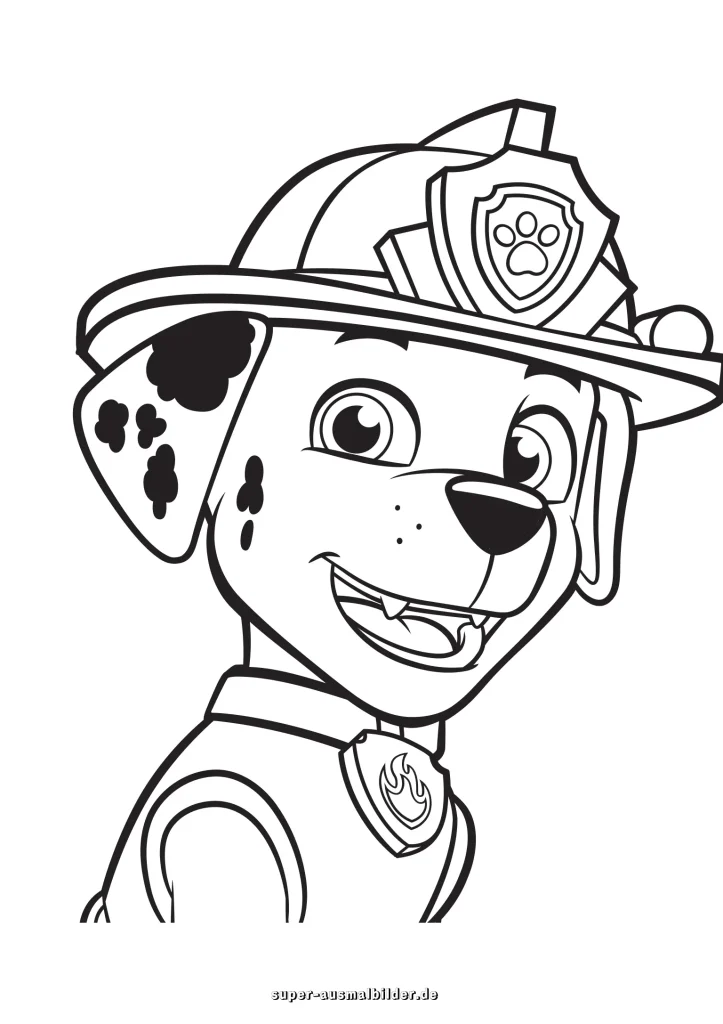 Paw Patrol Ausmalbild Marshall für Kinder