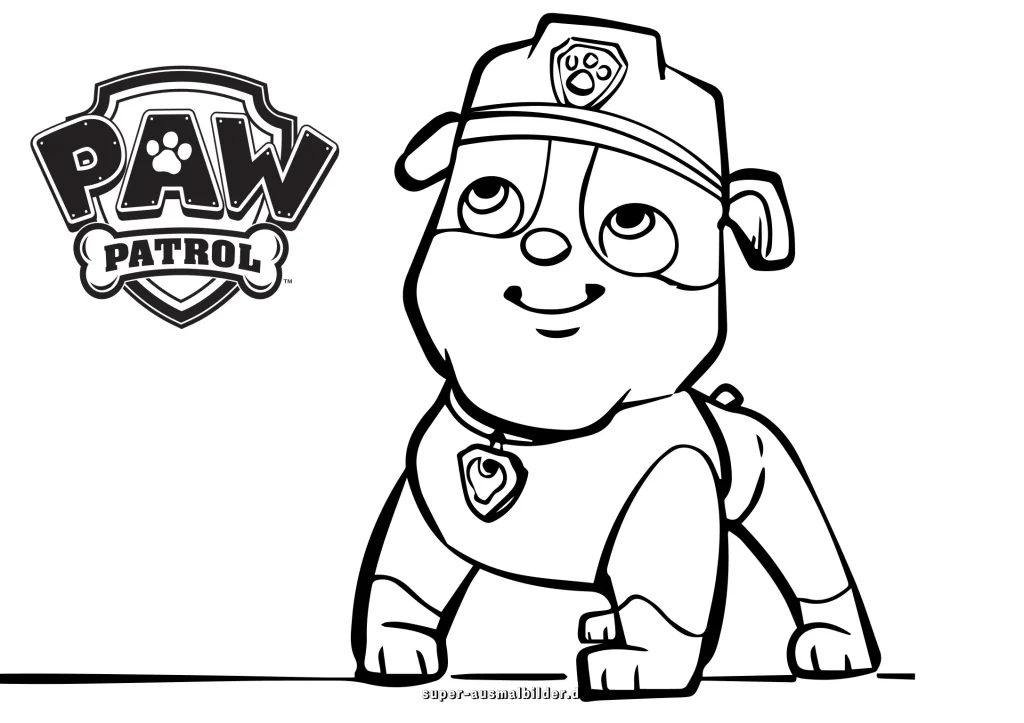 Paw Patrol Ausmalbilder Rubble für Kinder