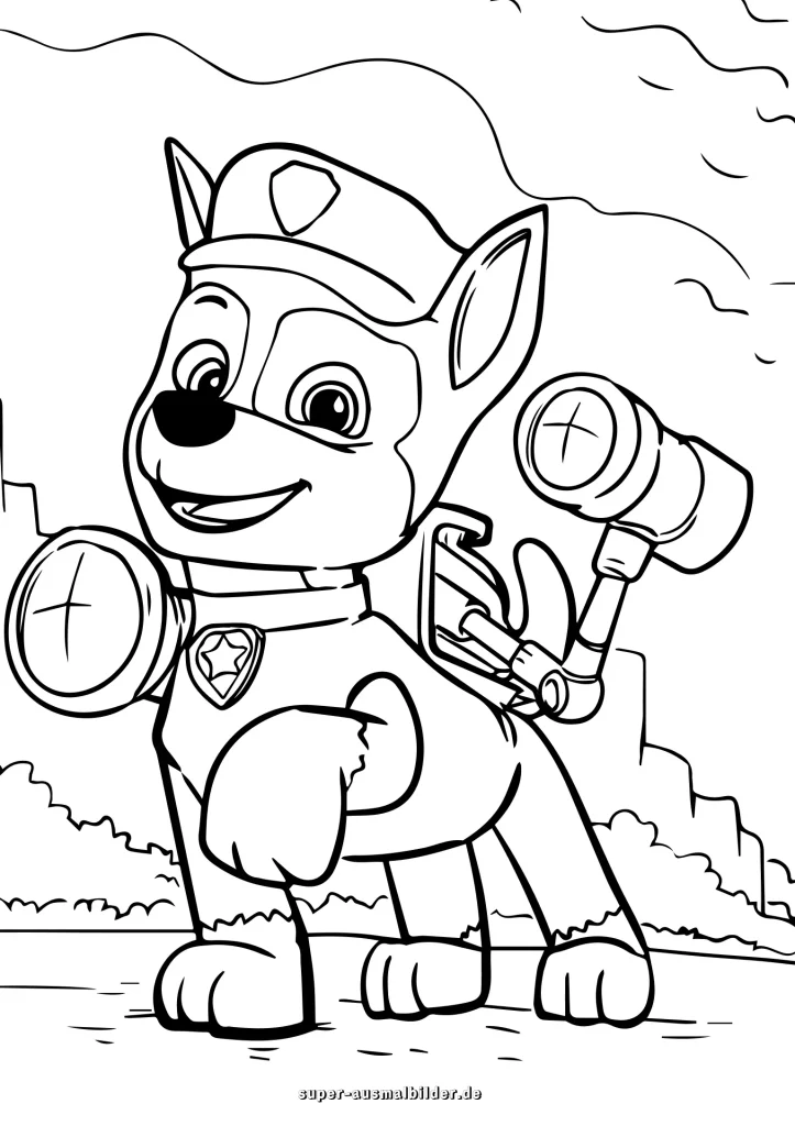 Paw Patrol Ausmalbilder kostenlos für Kinder