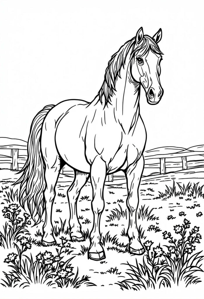 Pferd Ausmalbild Tier und Natur