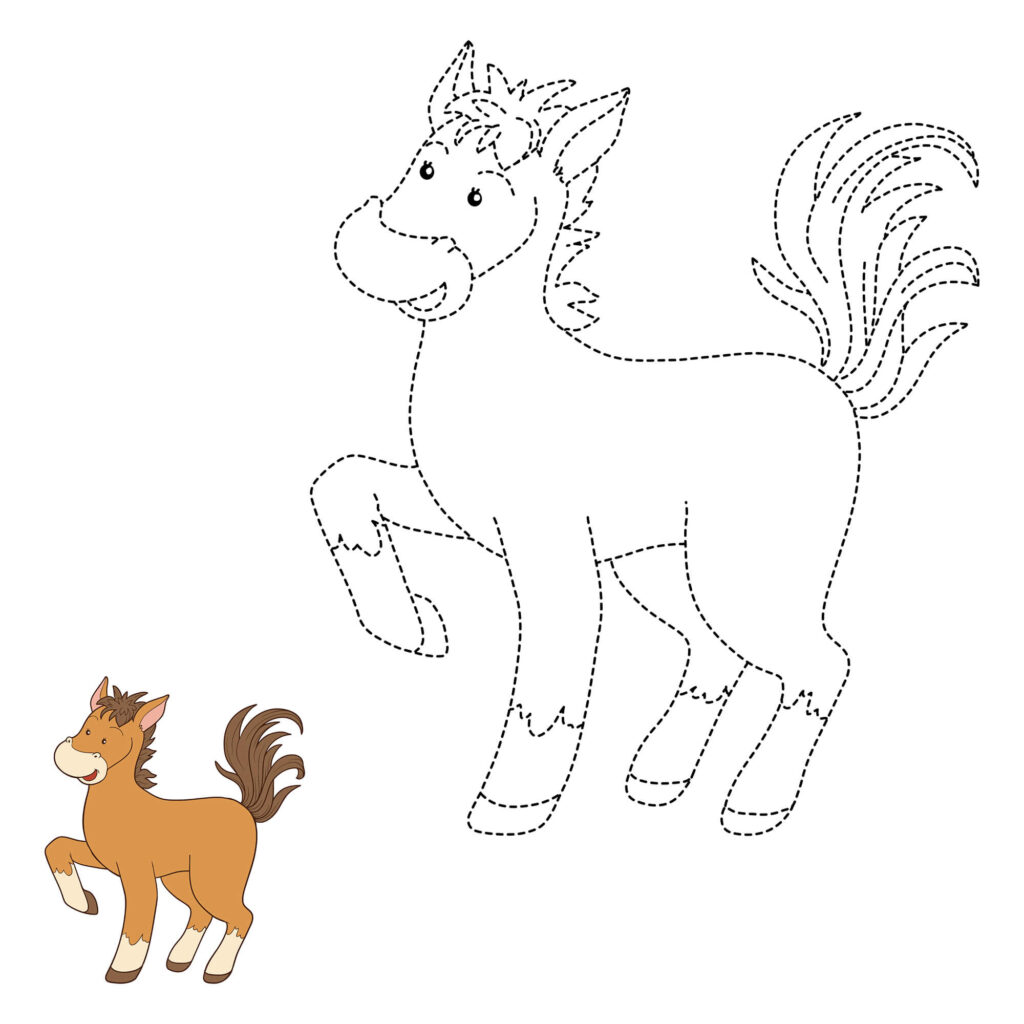 Pferd Ausmalbild einfache Linien