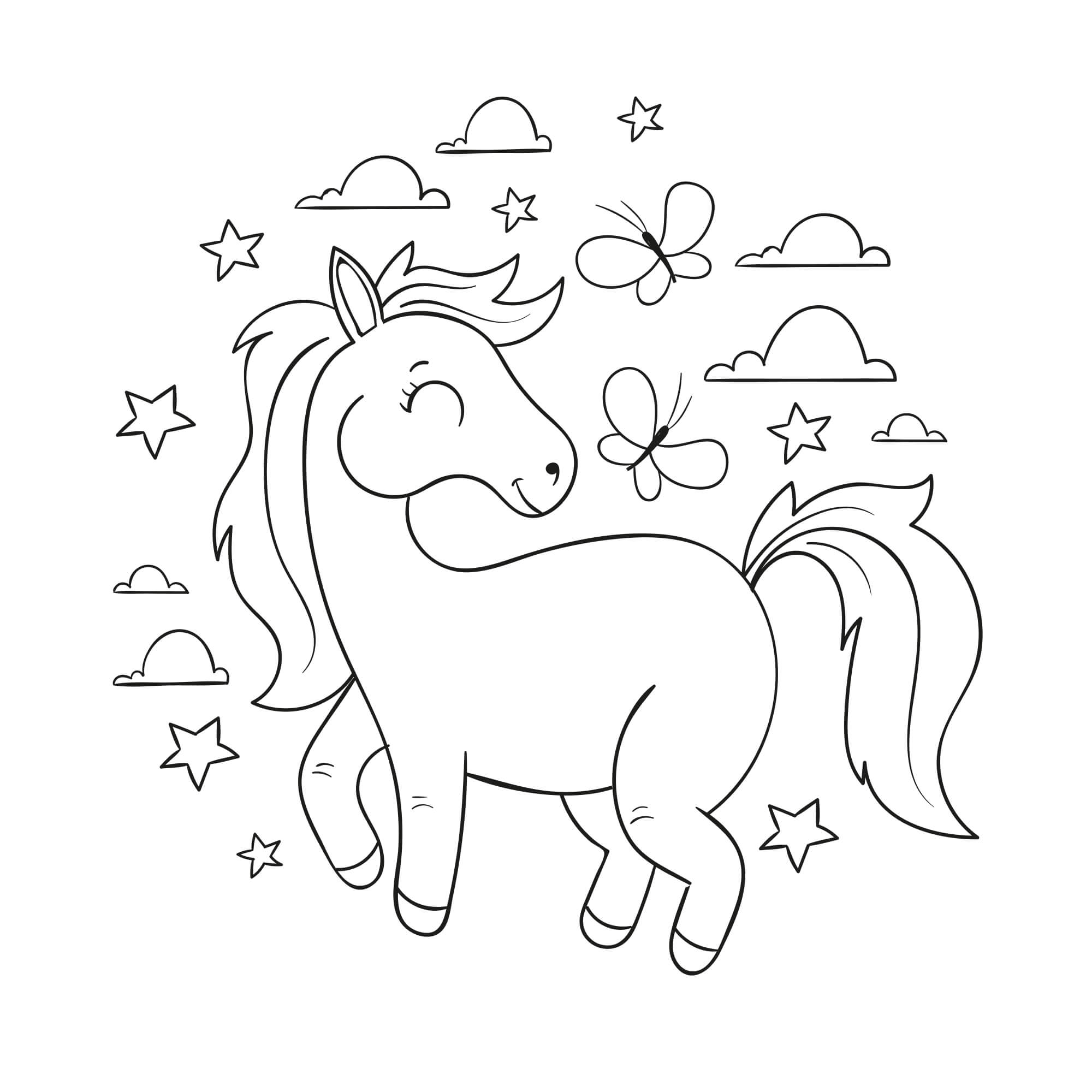 Pferd Ausmalbild für Kinder