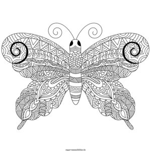 7 Schmetterling Mandala Ausmalbilder kostenlos