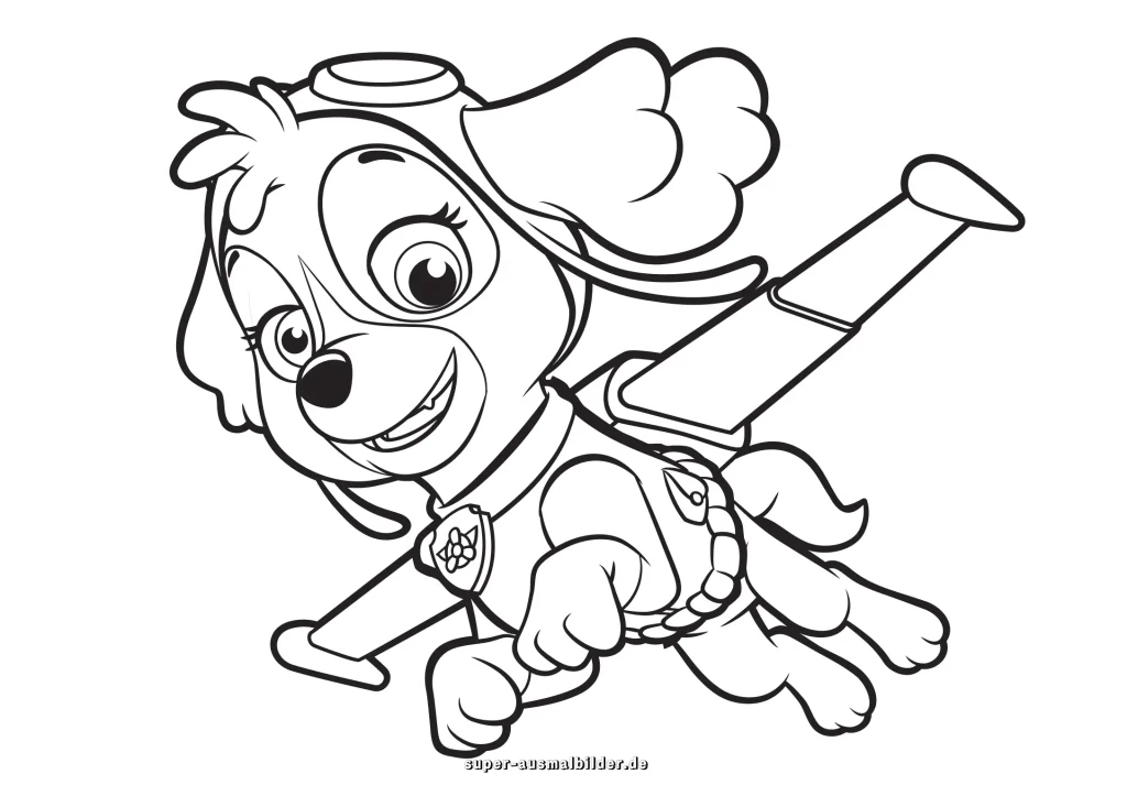 Skye Paw Patrol Ausmalbild kostenlos herunterladen