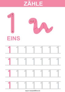 Arbeitsblätter Zahlen 1–10 – Zählen und Schreiben üben, kostenlos zum Drucken