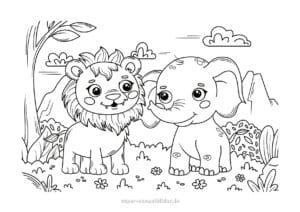 40 Elefant Ausmalbilder kostenlos – Malvorlagen für Kinder