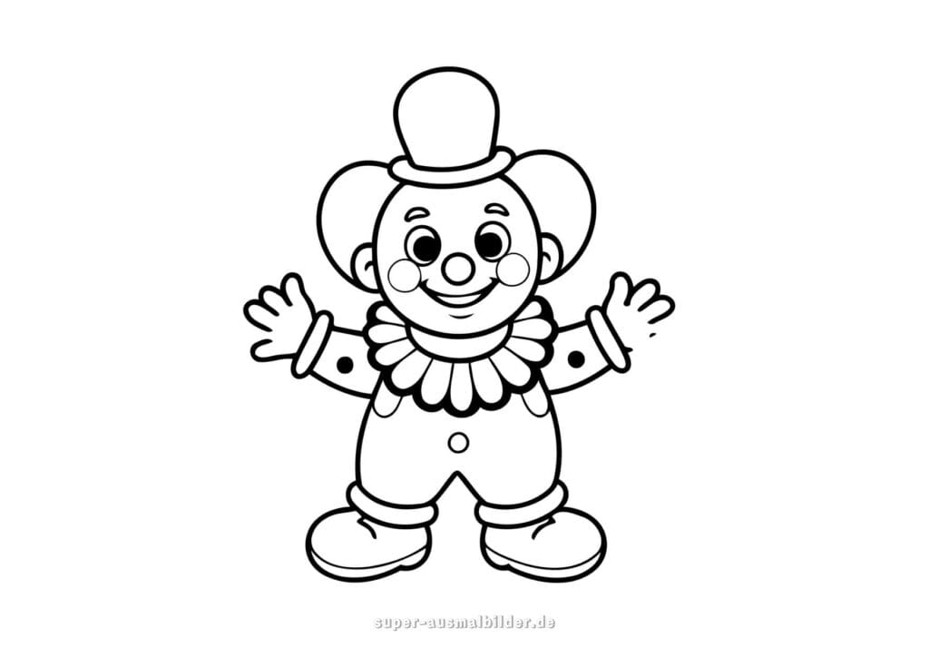 Ausmalbild Fasching Zauberhut und Zauberstab mit Stern, einfache Karneval Malvorlage für Kinder zum Ausmalen gratis
