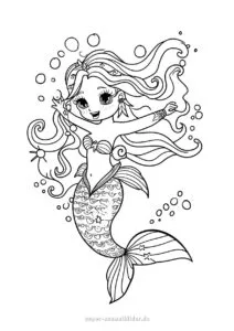 50 Ausmalbilder Meerjungfrau kostenlos zum Drucken & Ausmalen