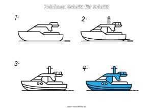 Boot zeichnen lernen Schritt für Schritt