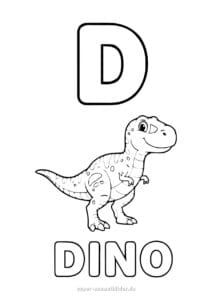 Buchstabe D – Ausmalbilder und Schreibübungen für Kinder