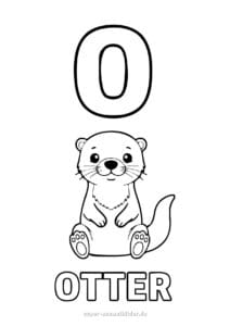Buchstabe O Ausmalbilder und Schreibübungen für Kinder