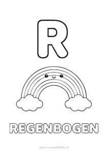 Buchstabe R Ausmalbilder und Schreibübungen für Kinder