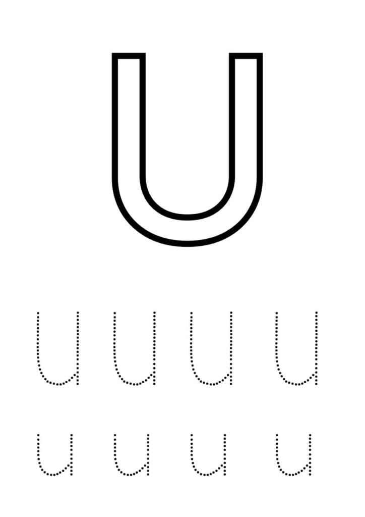 Buchstabe U Arbeitsblatt – Groß und Kleinbuchstaben üben