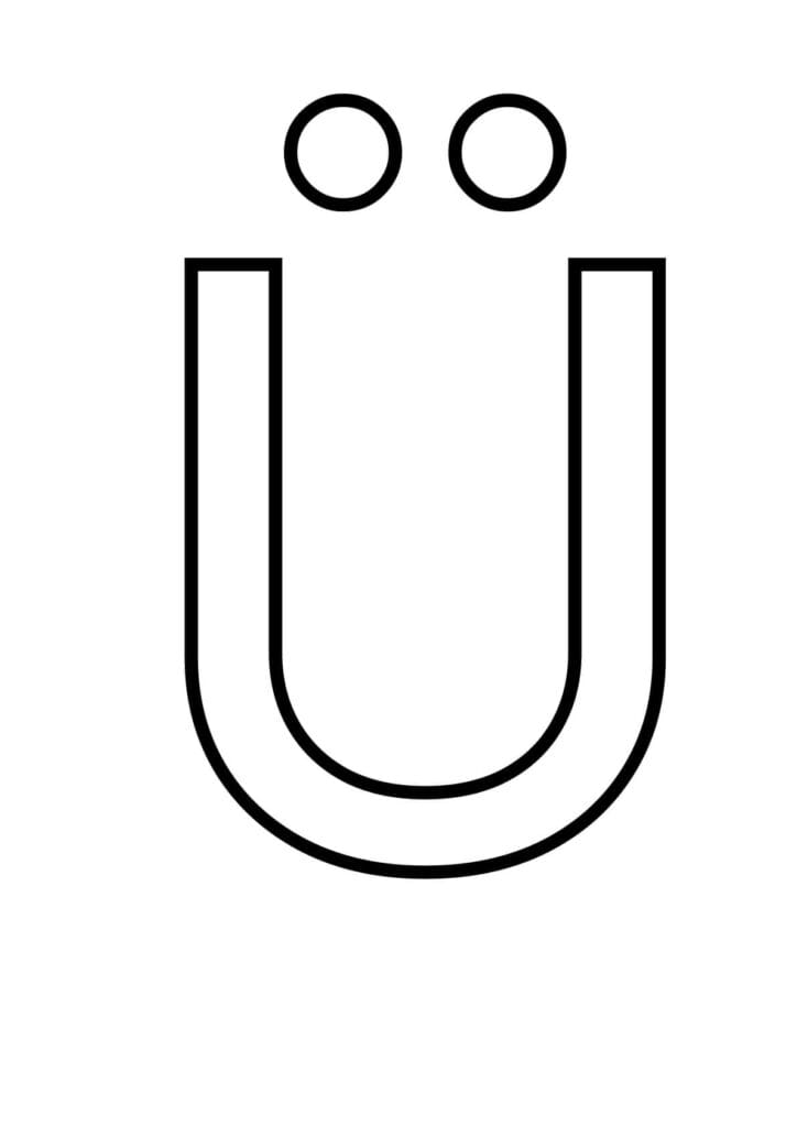 Buchstabe Ü zum Nachspuren – Arbeitsblatt für Vorschule