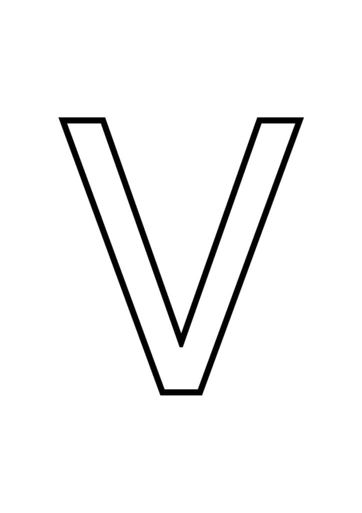 Buchstabe V zum Nachspuren – Arbeitsblatt für Vorschule